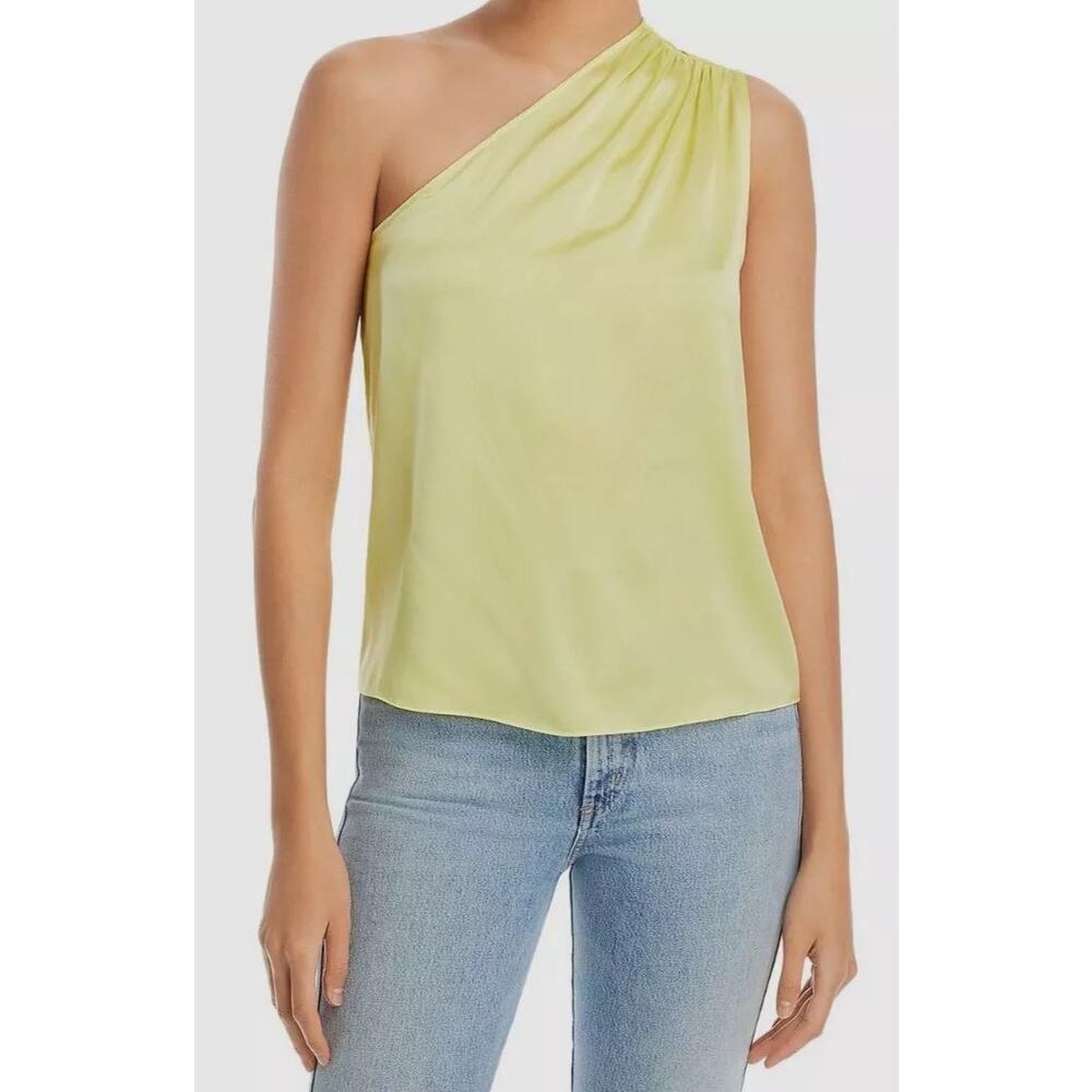 Generation Love Sabrina One Shoulder Silk Top Yellow NWOT Small